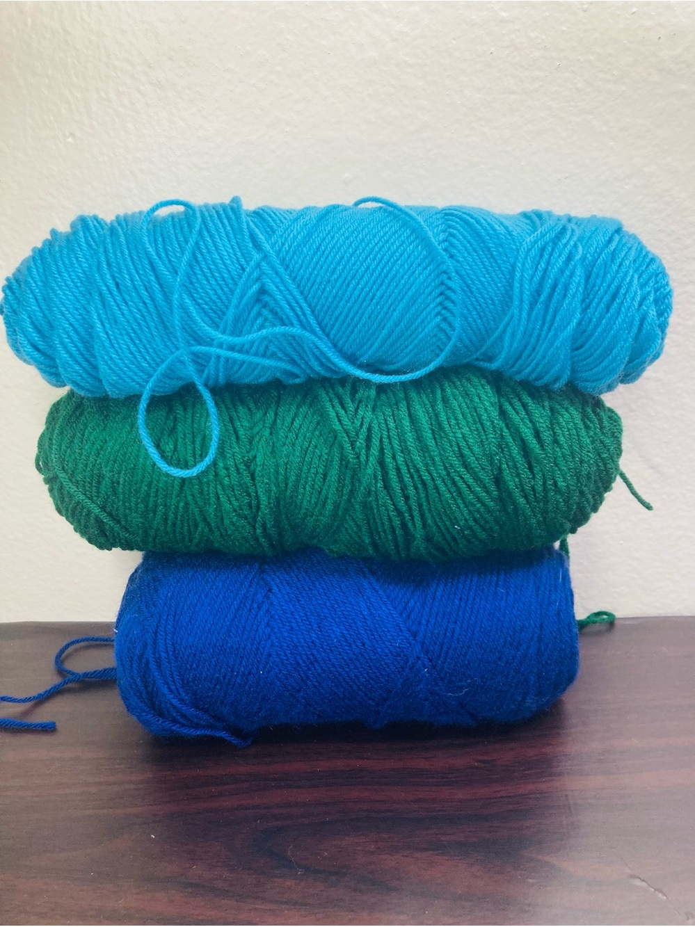 16.1 oz Blue and Green Trio Yarn Pack